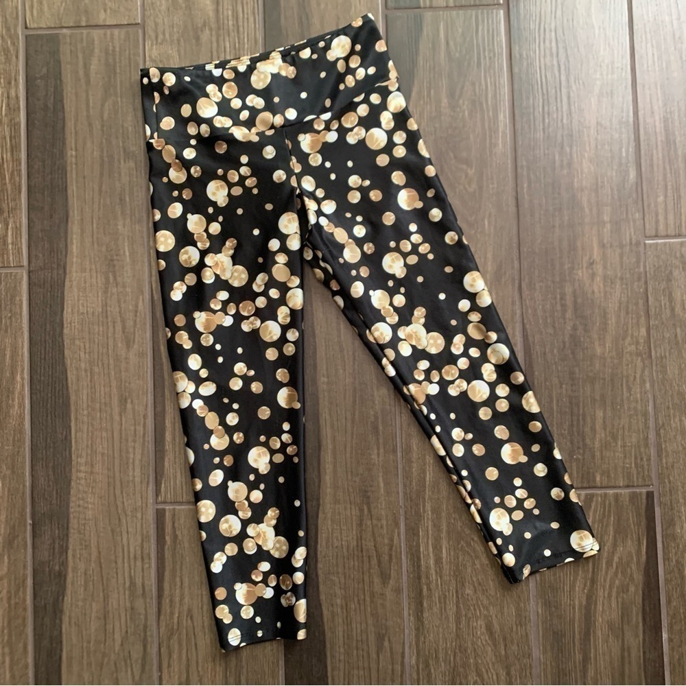 Goldsheep Gold Champgane Bubbles Crop Leggings Sz S